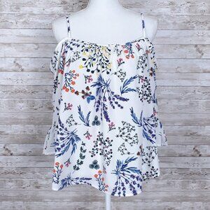 Kaileigh Cold Shoulder Blouse M Floral Top 126A